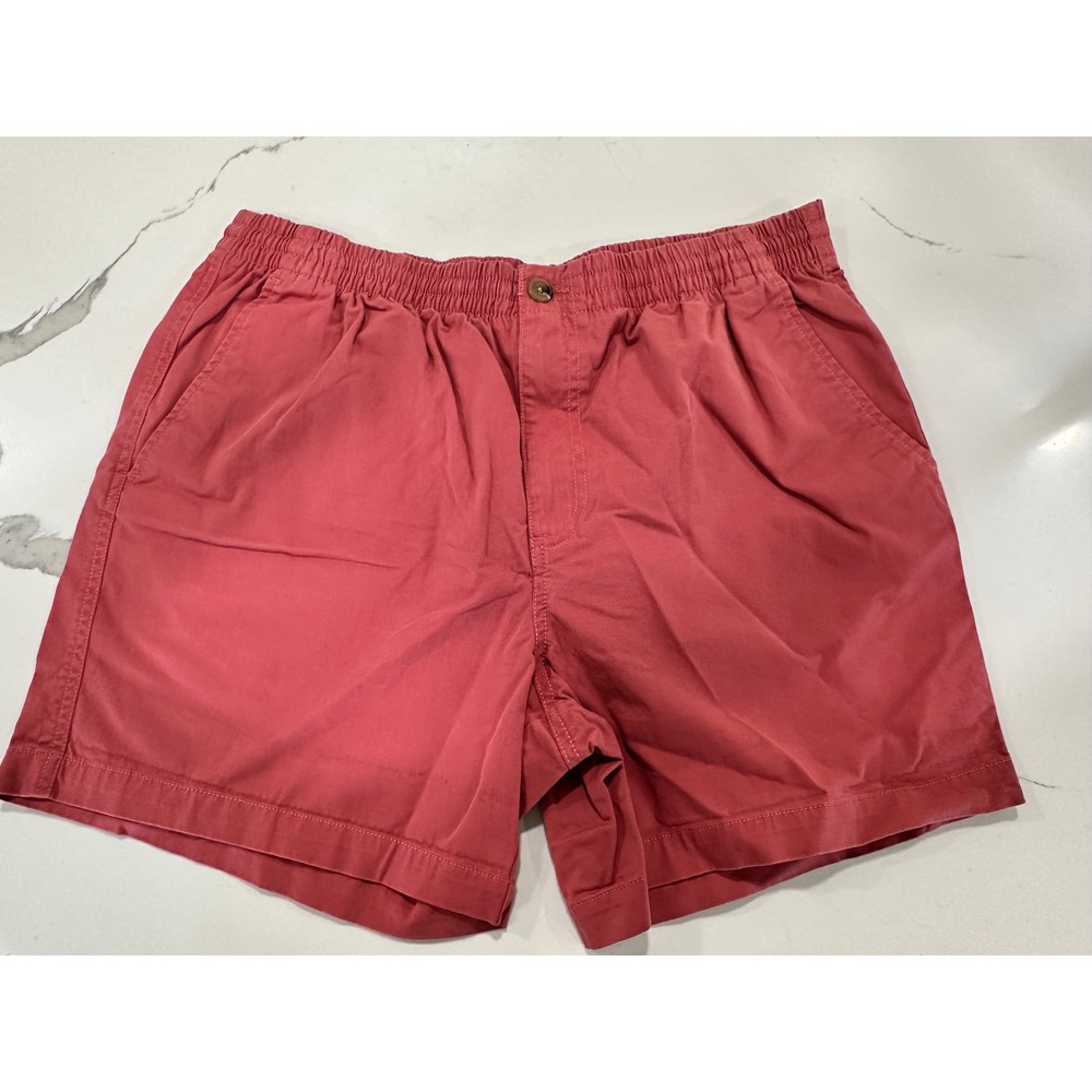 Crown & Ivy‎ Mens Salmon Red Elastic Waist Cotton Blend Casual Shorts L